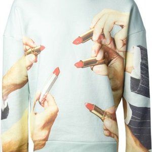 MSGM X TOILET PAPER Lipstick Print Sweatshirt